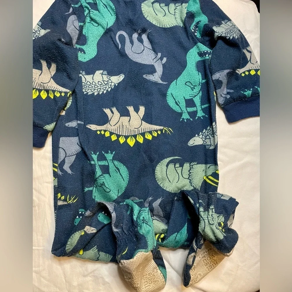 Just One You 18m PRELOVED Dinosaur Footie Pajamas some pilling through out body